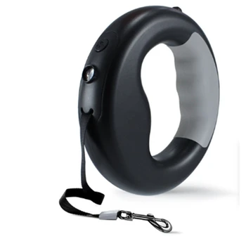 Автоматическое Выдвижное кольцо для поводка для домашних животных, Светящийся Поводок для собак, Аксессуары для домашних животных, Черный