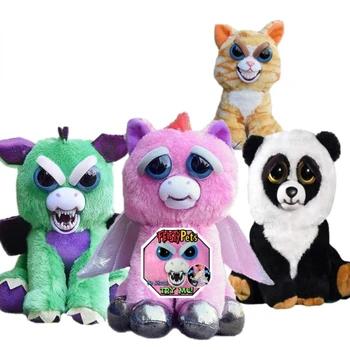 Злющие домашние животные, Забавный Меняющий лицо Единорог, мягкие игрушки для детей, плюшевый Дракон, Злые животные, Кукла Панда