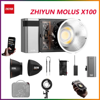 ZHIYUN MOLUS X100 100 Вт COB LED Видеосъемка, освещение для фотосъемки, запись на YouTube, TikTok, Съемка на открытом воздухе