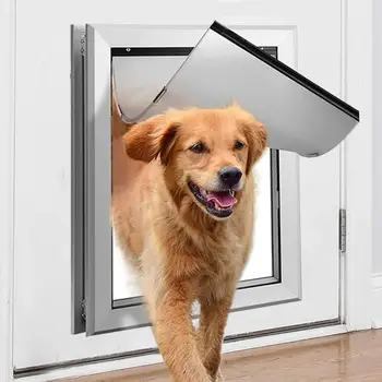 Дверца для собаки с откидной алюминиевой рамой энергосберегающая с выдвижной
