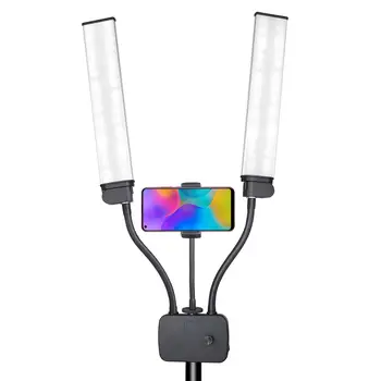 Двухрычажная Заполняющая лампа для фотосъемки с регулируемой яркостью 3200-5600K для видеосъемки для смартфона для макияжа