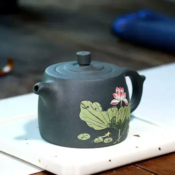 280 мл Чайник Ручной Работы из Исинской Фиолетовой Глины Небольшой Емкости, Традиционный Китайский Чайник Пуэр Улун, Чайный Набор