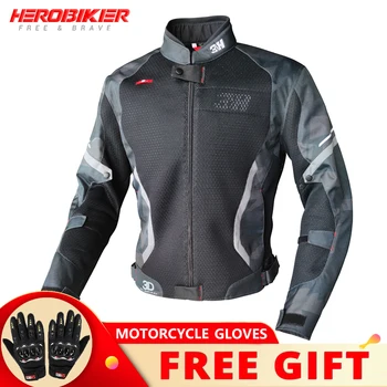 Мотоциклетная куртка, дышащая байкерская куртка, Износостойкая одежда для бездорожья, Борцовка, мото-снаряжение, Светоотражающая мотоциклетная одежда