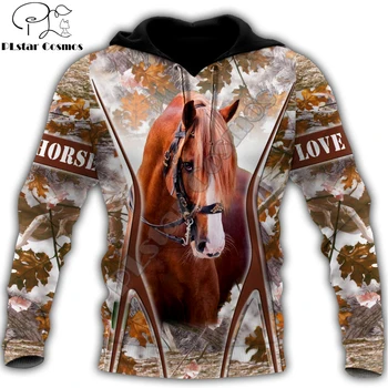 Красивая Осенняя мужская толстовка с 3D принтом Love Horse, Унисекс, Повседневный Пуловер на молнии, Уличная одежда, sudadera hombre DW0460
