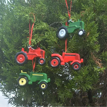 Новые Рождественские принадлежности Украшение для Рождественской елки во дворе, Трактор, изделия из смолы, Подвесные украшения