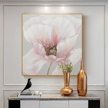 Ручная роспись маслом на холсте, розовый цветок, розовый куст, гостиная, прихожая, спальня, роскошная декоративная живопись