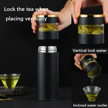 Термос со светодиодным дисплеем, чашка-термос с фильтром, чайник для чая, бутылка из нержавеющей стали со стеклянным заварочным устройством для разделения чая и воды 500 мл