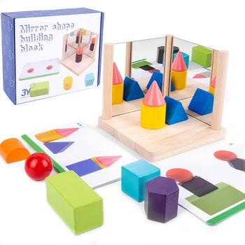 Зеркальная форма, соответствующие цвету игрушки-головоломки, детские игрушки Монтессори, игры на логическое мышление, Геометрические развивающие игрушки