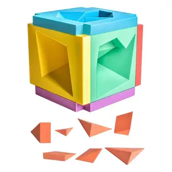 3D Танграм, 3D стерео Пазлы Монтессори, Мультикультурные пазлы для малышей, обучающие игрушки, дошкольные пазлы для детей, мальчиков и девочек