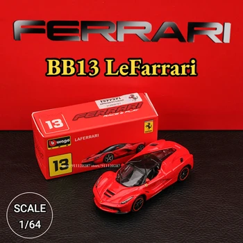 Мини-модель автомобиля Bburago 1/64 Ferrari, Масштаб BB13 LeFarrari F40 F50 488 GTB 458 Spider, Отлитая под давлением Миниатюрная Художественная Копия Игрушки